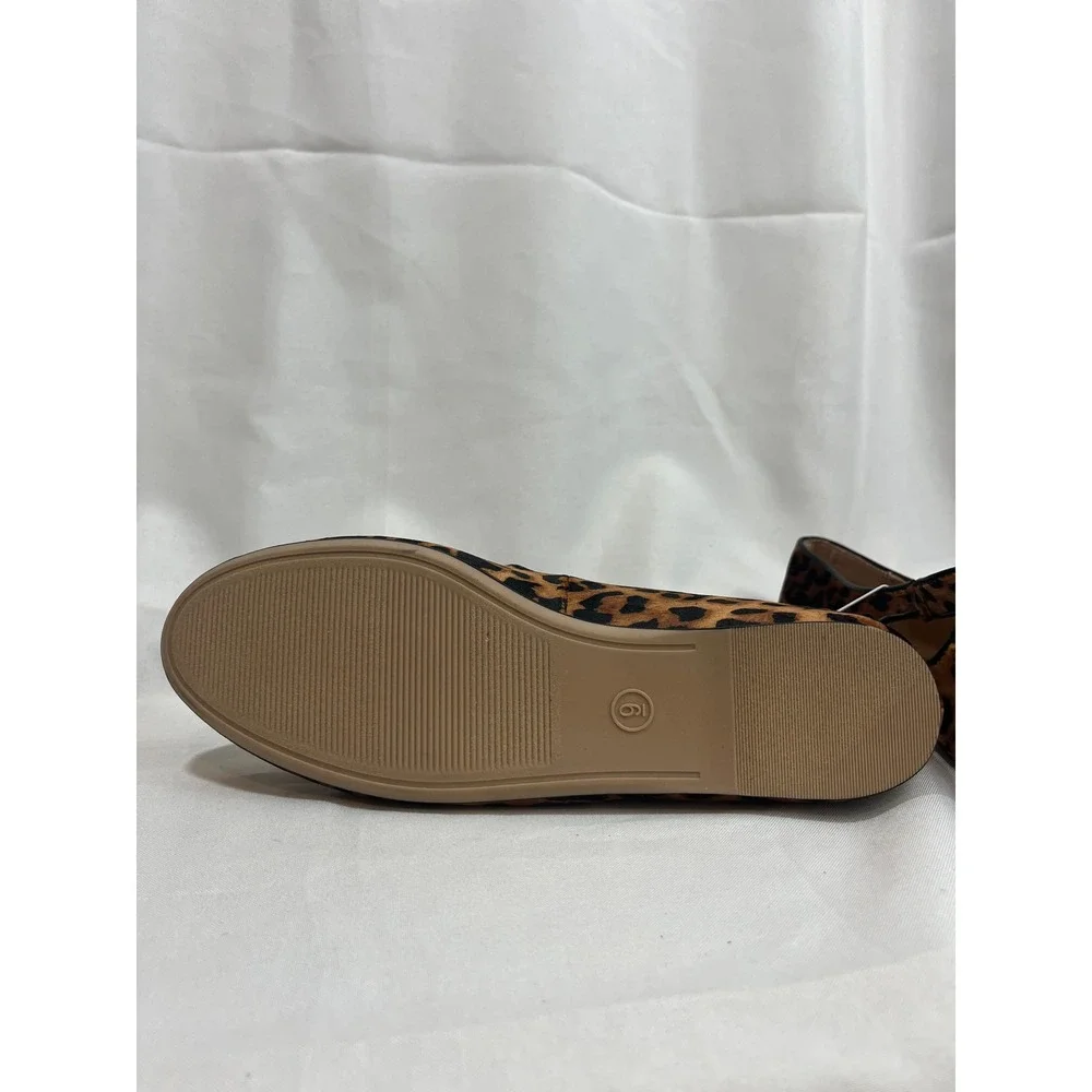 A New Day Womens Leopard Print Mary Jane Flats Buckle Strap Shoes Size 9 NEW